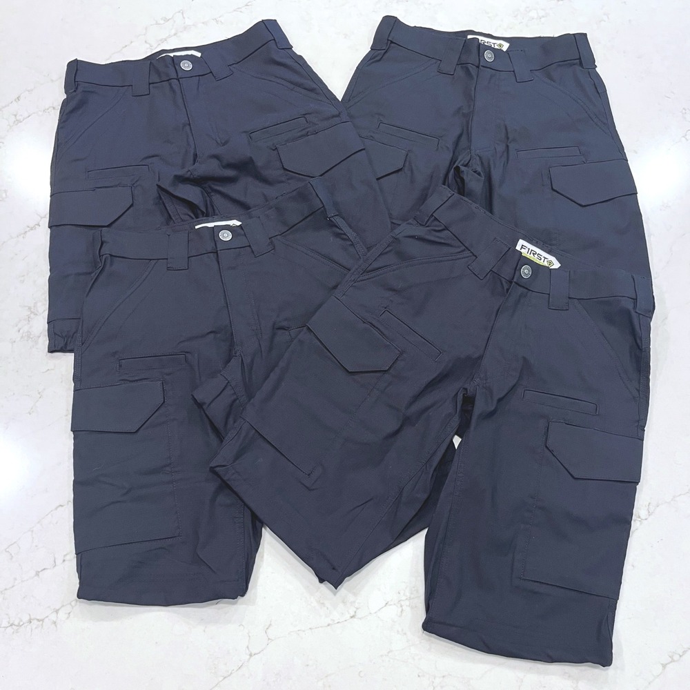 First Tactical Lot of 4 Cargo Hemmed Shorts Mens 28 Navy Ripstop Utility Service